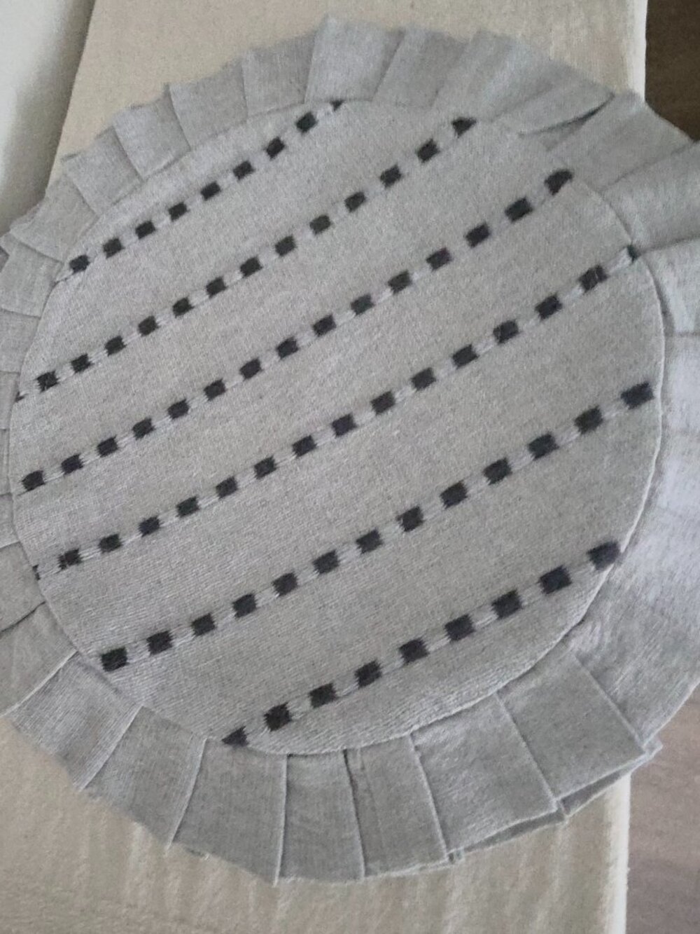 Round Fabric Placemat with Fringe Edge